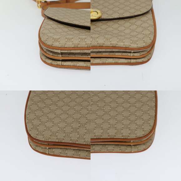 CELINE Macadam Canvas Shoulder Bag Pvc Beige Gold - Picture 10 of 13